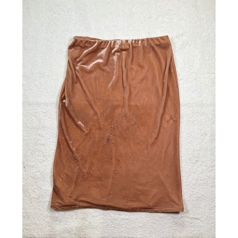 Anthropologie Velvet Slip Midi Skirt Size L Sheer Lightweight Elegant - Picture 7 of 8